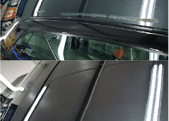 dach BMW 850i przed i po nałożeniu powłoki